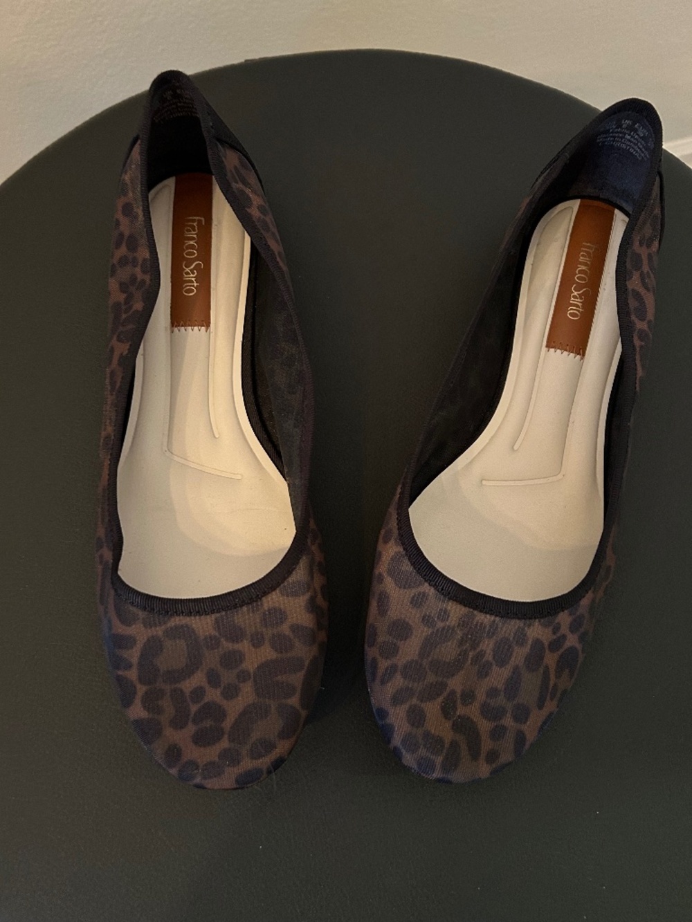Franco Sarto Leopard Print Christina Mesh Ballet Flats Size 8.5W